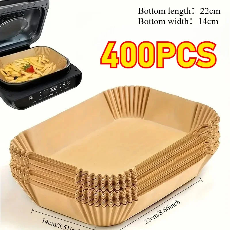 Disposable Air Fryer Paper 50/100pcs Rectangle Kitchen Baking Airfryer Mat Oilproof Micro-wave Barbecue Baking Paper Accessories