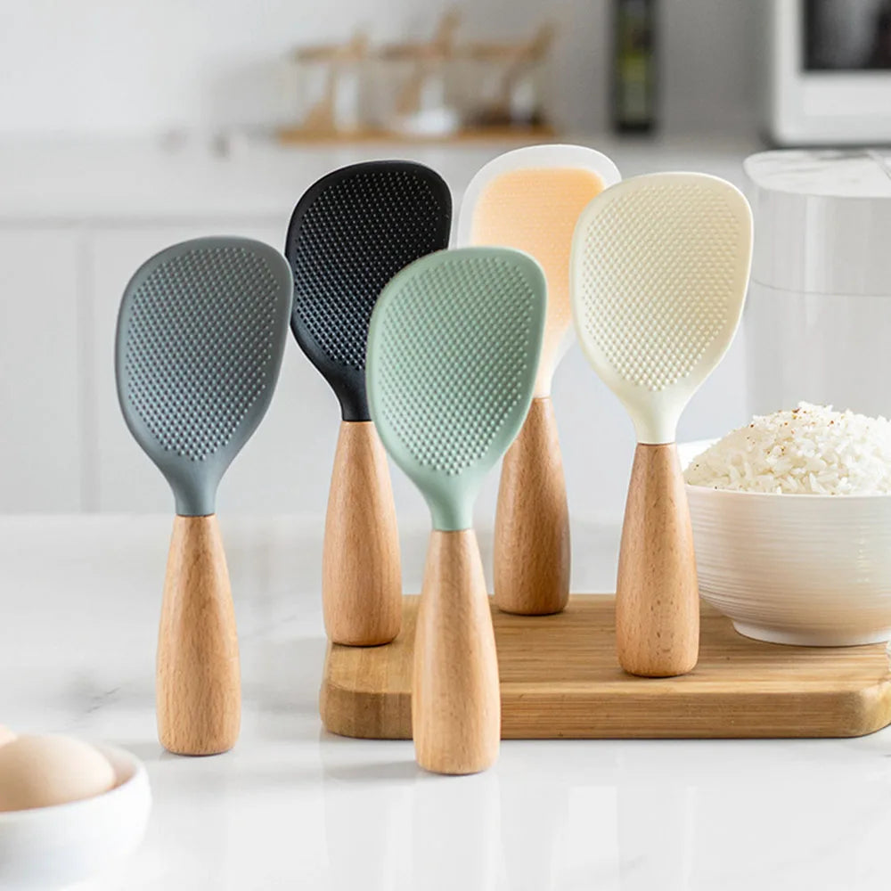 1Pc Silicone Cooking Spoon – High Temperature-Resistant, Anti-Scalding Non-Stick Kitchen Utensil