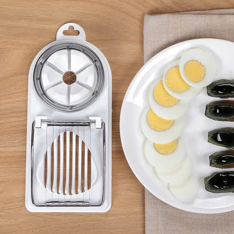 Multifunctional Egg Cutter Stainless Steel Egg Slicer Sectioner Cutter Mold Flower-Shape Luncheon Meat Cutter Kitchen Gadgets