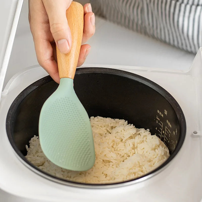 1Pc Silicone Cooking Spoon – High Temperature-Resistant, Anti-Scalding Non-Stick Kitchen Utensil