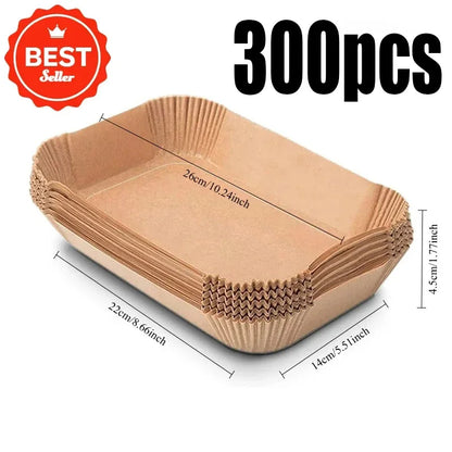 Disposable Air Fryer Paper 50/100pcs Rectangle Kitchen Baking Airfryer Mat Oilproof Micro-wave Barbecue Baking Paper Accessories