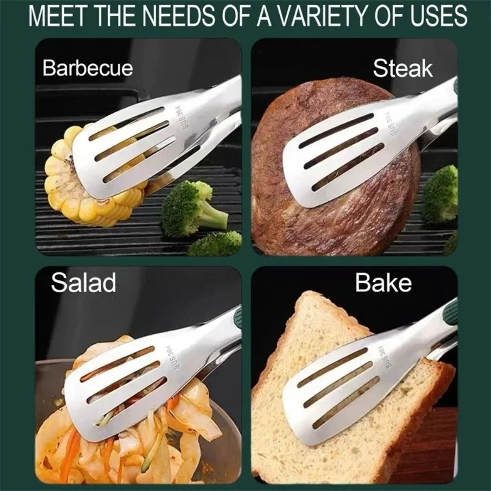 Stainless Steel Food Tongs BBQ Meat Salad Bread Clip Barbecue Grill Buffet Clamp Non-slip Food Tong Cooking Tools Kitchen Gadget